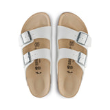 Birkenstock Arizona Birko-Flor in White, top down footbed - Beachin Surf Toukley