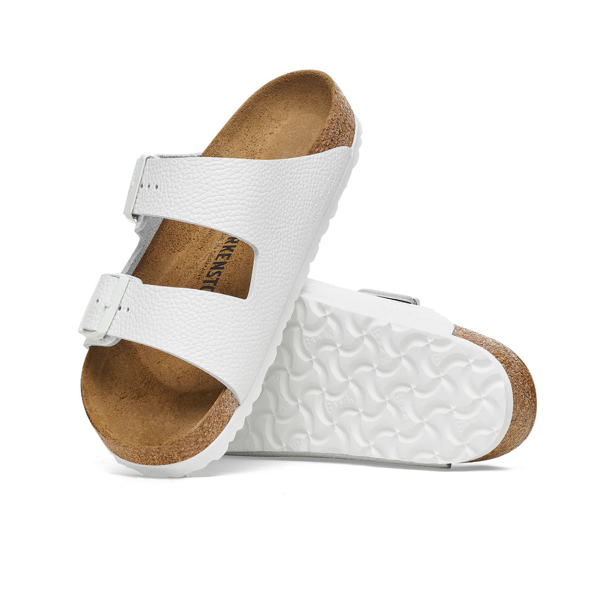 Birkenstock Arizona Smooth Leather in White, cork sole - Beachin Surf Toukley