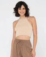 Aura Halter Knit Crop Top - Beachin Surf