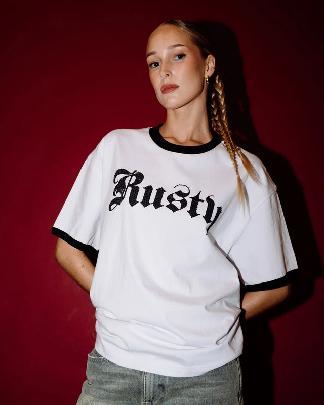 Bedazzled Rusty Ringer Tee - Beachin Surf