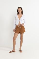 Belle Tie Front Long Sleeve Top