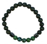 BLACK LAVA BEAD/AZURITE BRACELET - Beachin Surf