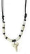 Blk Resin Shark Tooth Adjustable Choker W/ Seashells - Beachin Surf