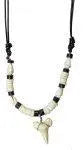 Blk Resin Shark Tooth Adjustable Choker W/ Seashells - Beachin Surf