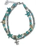 Blue White Starfish & Turtle Anklet - Beachin Surf
