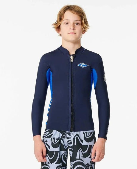 Boys Dawn Patrol Long Sleeve 1.5Mm Front Zip Wetsuit Jacket - Beachin Surf