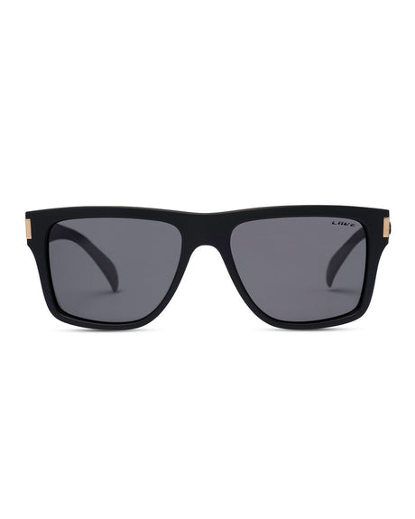 Liive Casino Polarised Matt Black sunglasses front view - Beachin Surf