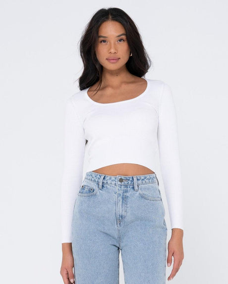 Charis Low Neckline Long Sleeve Knit Top - Beachin Surf