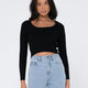 Charis Low Neckline Long Sleeve Knit Top - Beachin Surf