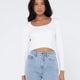 Charis Low Neckline Long Sleeve Knit Top - Beachin Surf