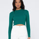 Charis Ribbed Crop Long Sleeve Knit Top - Beachin Surf