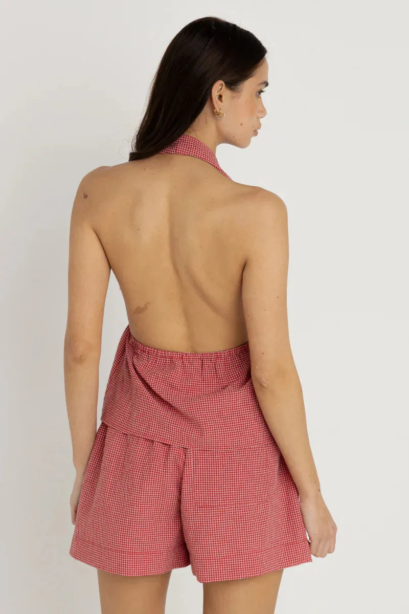 Check Halter Top - Beachin Surf