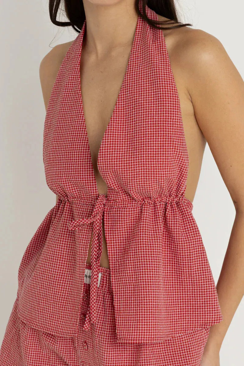 Check Halter Top - Beachin Surf