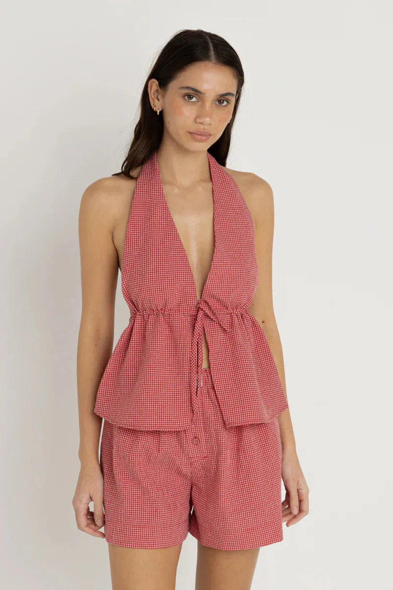Check Halter Top - Beachin Surf