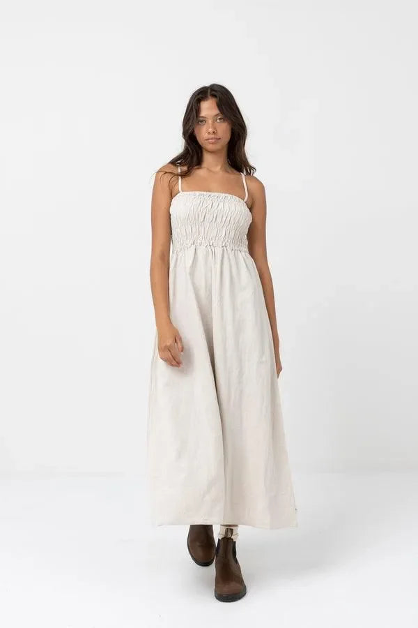 Classic Shirred Maxi Dress