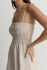 Classic Shirred Maxi Dress