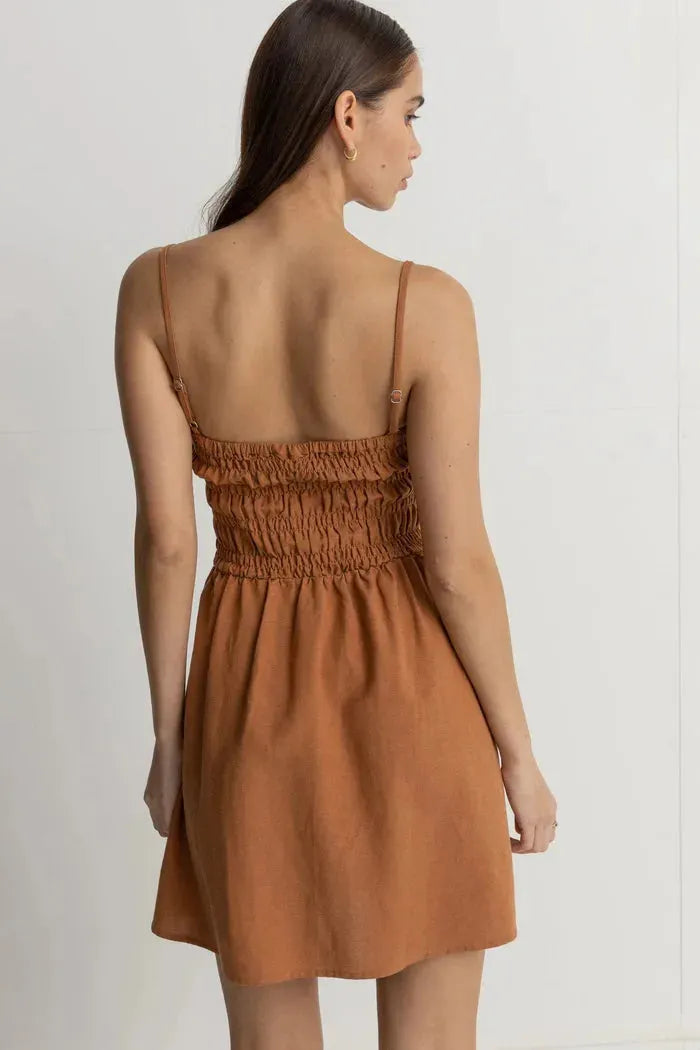 Classic Shirred Mini Dress - Beachin Surf