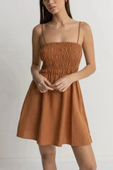 Classic Shirred Mini Dress - Beachin Surf
