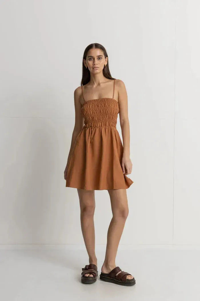 Classic Shirred Mini Dress - Beachin Surf