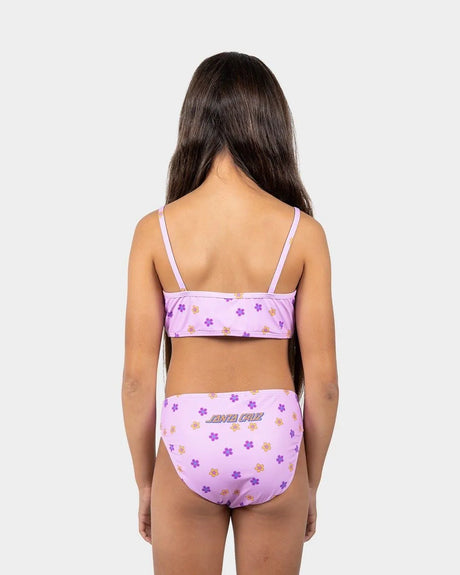 Classic Strip Bloom Santa Cruz Girls Bikini Set - Beachin Surf