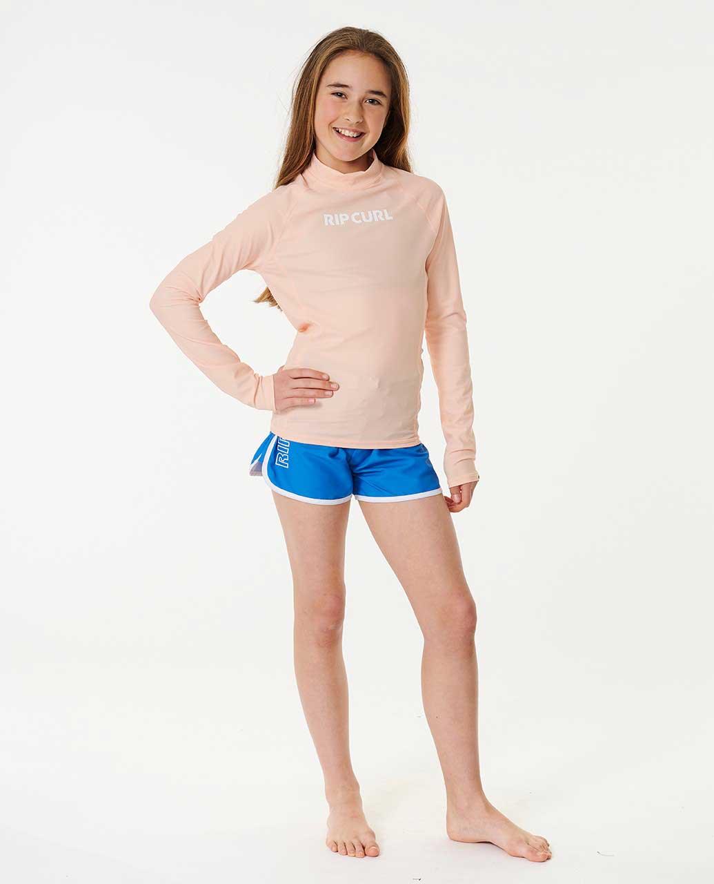 Classic Surf Long Sleeve Rash Vest - Girls (8-16 Years) - Beachin Surf