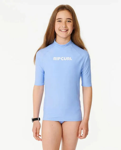 Classic Surf Short Sleeve Rash Vest - Girls (8-16 Years) - Beachin Surf