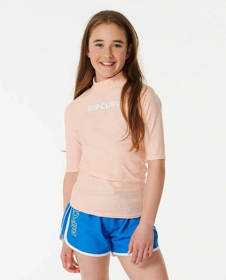 Classic Surf Short Sleeve Rash Vest - Girls (8-16 Years) - Beachin Surf