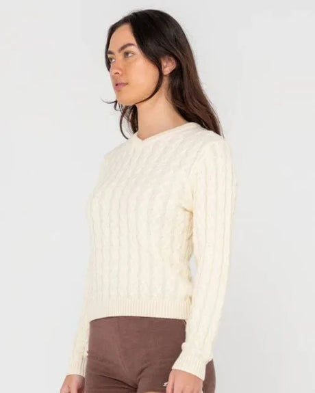 Collegiate Long Sleeve Vee Neck Knit - Beachin Surf