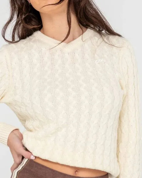 Collegiate Long Sleeve Vee Neck Knit - Beachin Surf