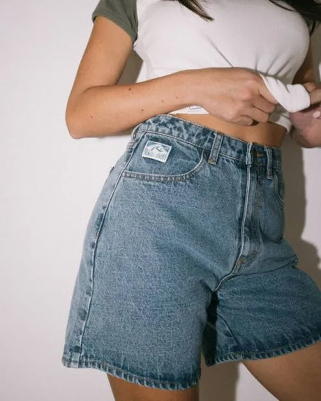 Cyprus High Denim Short - Beachin Surf