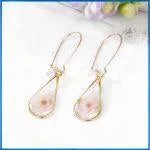 DAINTY GLITTER & DRIED PINK FLOWER EARRINGS - Beachin Surf