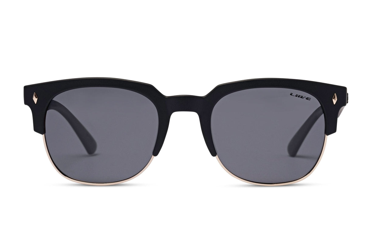 Liive Dylan Polarised Matt Black sunglasses front view - Beachin Surf