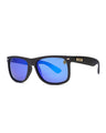 Liive El Capitan Blue Mirror Polarised Matt Black sunglasses angle view - Beachin Surf