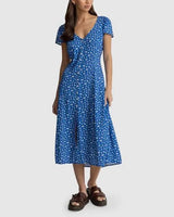 Elodie Floral Cap Sleeve Midi Dress - Beachin Surf