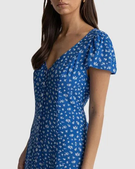 Elodie Floral Cap Sleeve Midi Dress - Beachin Surf