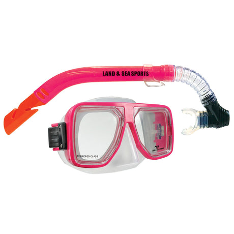 Land & Sea Sports Bermuda Silicone Mask & Snorkel Set - Pink