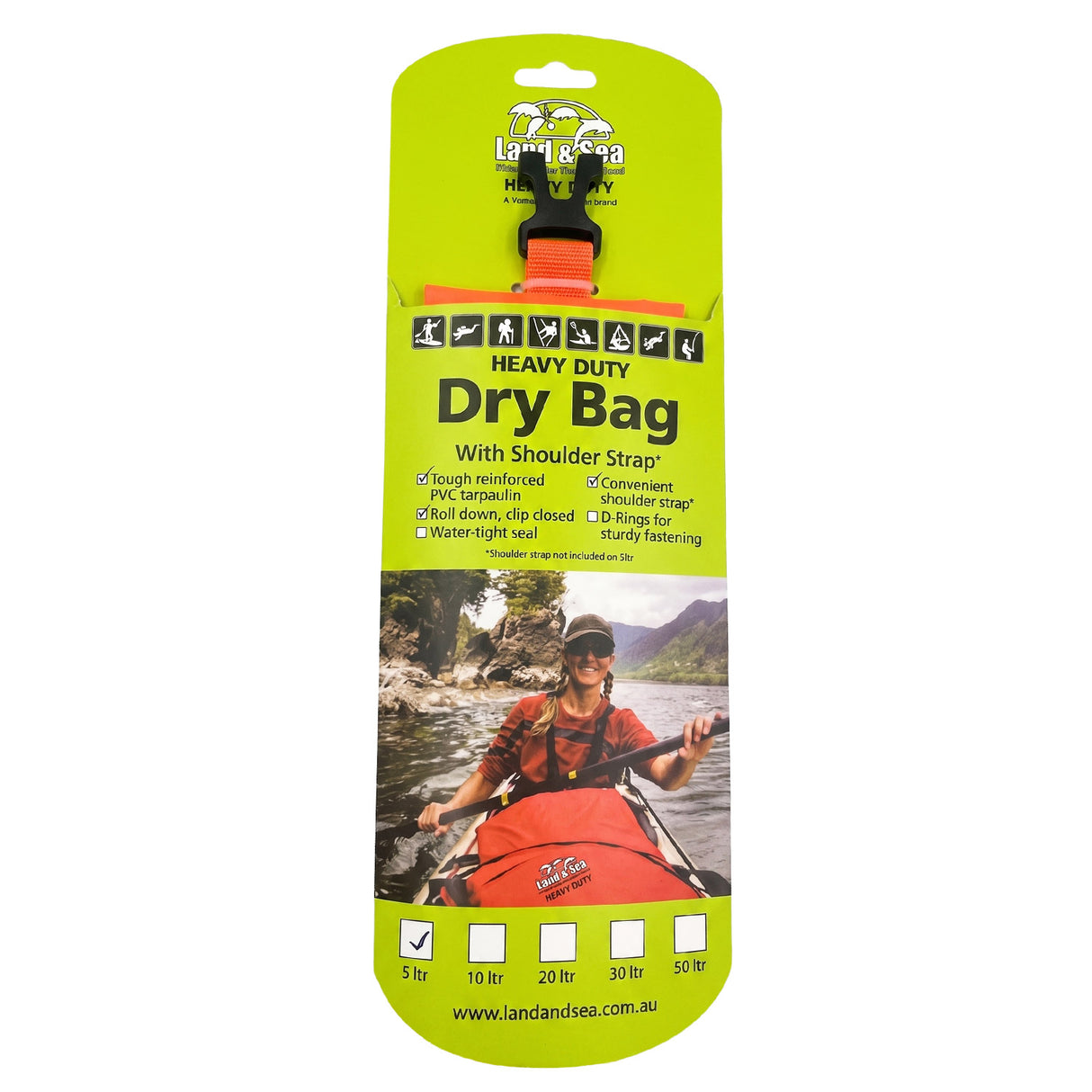 Land & Sea 5L Heavy Duty Dry Bag - Packaging