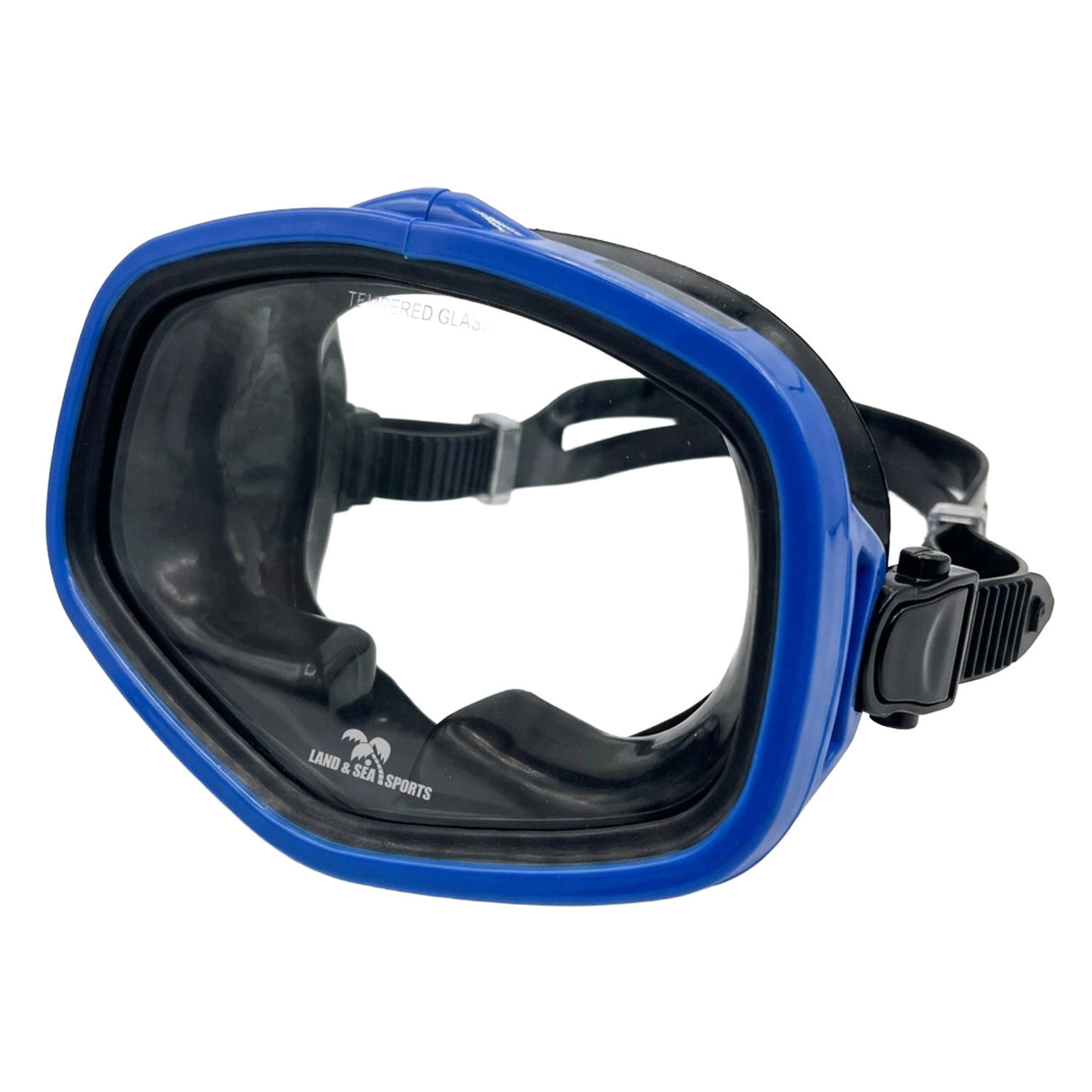 Land & Sea Beaver Double Seal Rubber Mask Blue - Angled