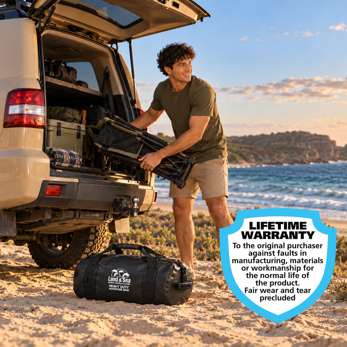Land & Sea 45L Heavy Duty Roll Dry Bag Black - Car Lifestyle