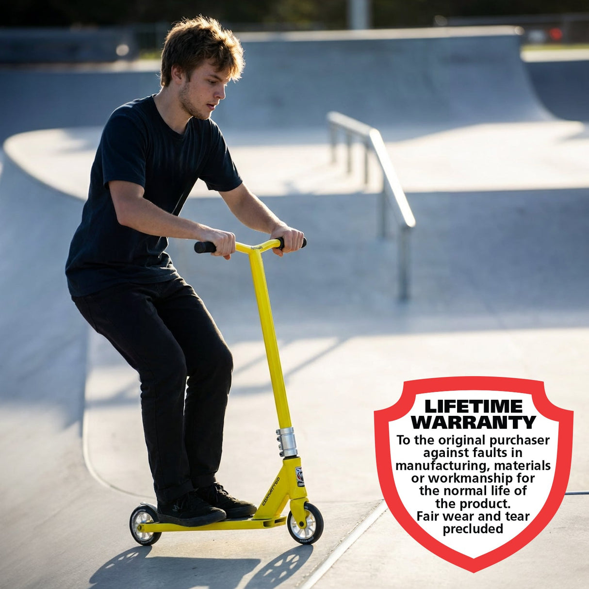 Adrenalin Stunt Air Pro-110 Scooter Yellow - Lifestyle