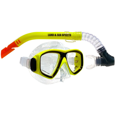Land & Sea Sports Clearwater Silicone Mask and Snorkel Set - Yellow