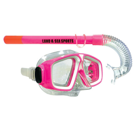Land & Sea Sports Rockpool Silitex Junior Mask & Snorkel Set - Pink