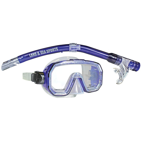 Land & Sea Sports Kakadu Junior Silicone Mask & Snorkel Set - Cobalt