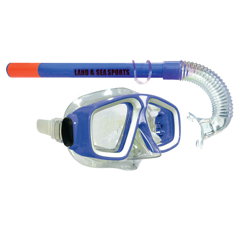 Land & Sea Sports Rockpool Silitex Junior Mask & Snorkel Set - Blue