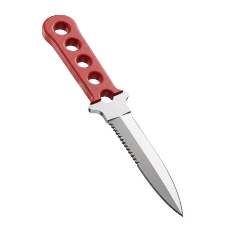 Land & Sea Fancy Dive Knife Red Handle - Side