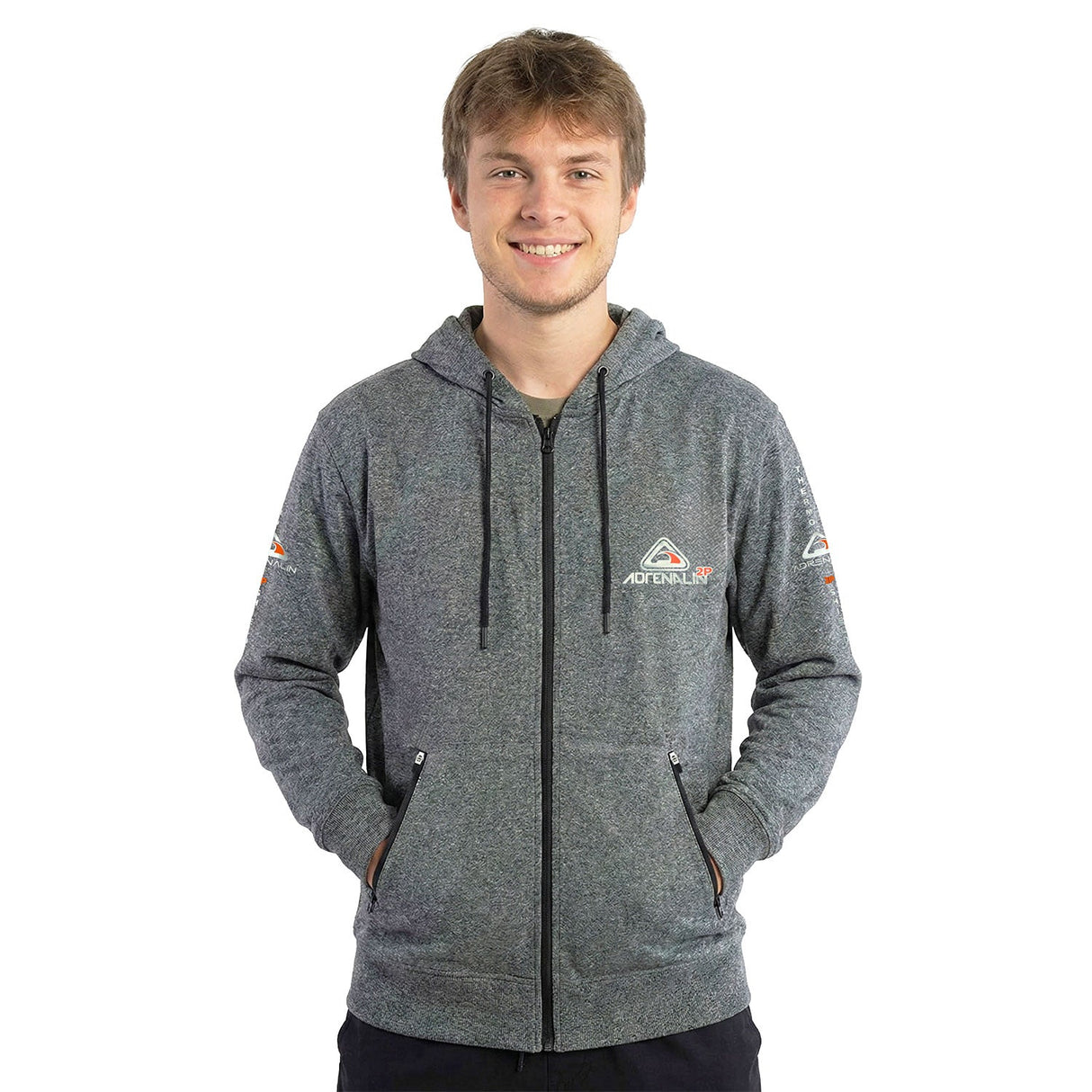 Adrenalin 2P Thermo Zip-Front Hoodie Grey - Front Zoomed