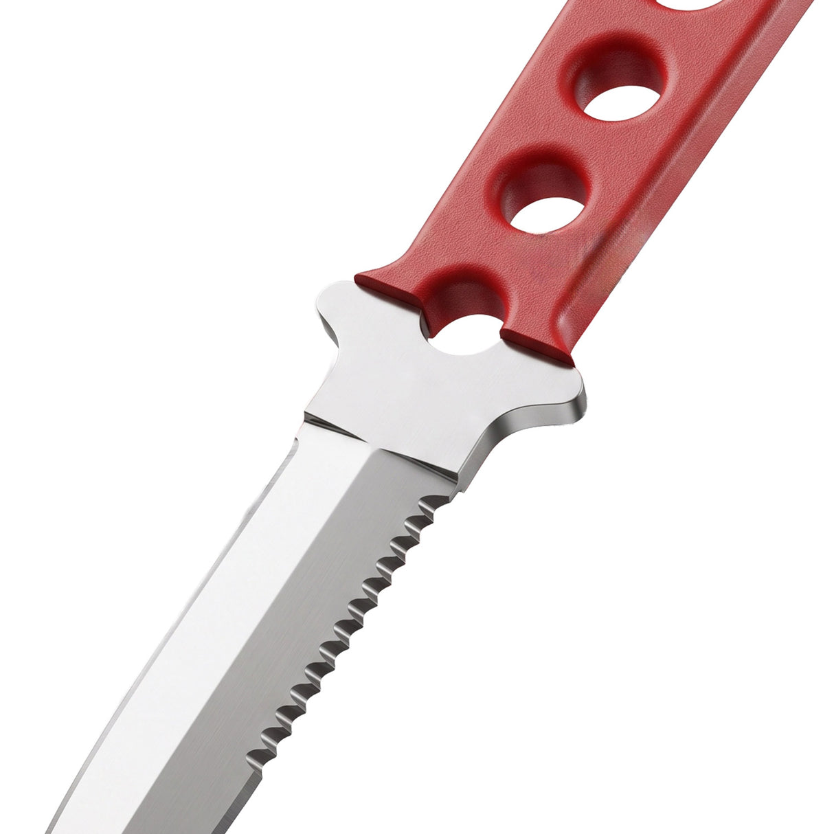 Land & Sea Fancy Dive Knife Red Handle - Side Zoomed