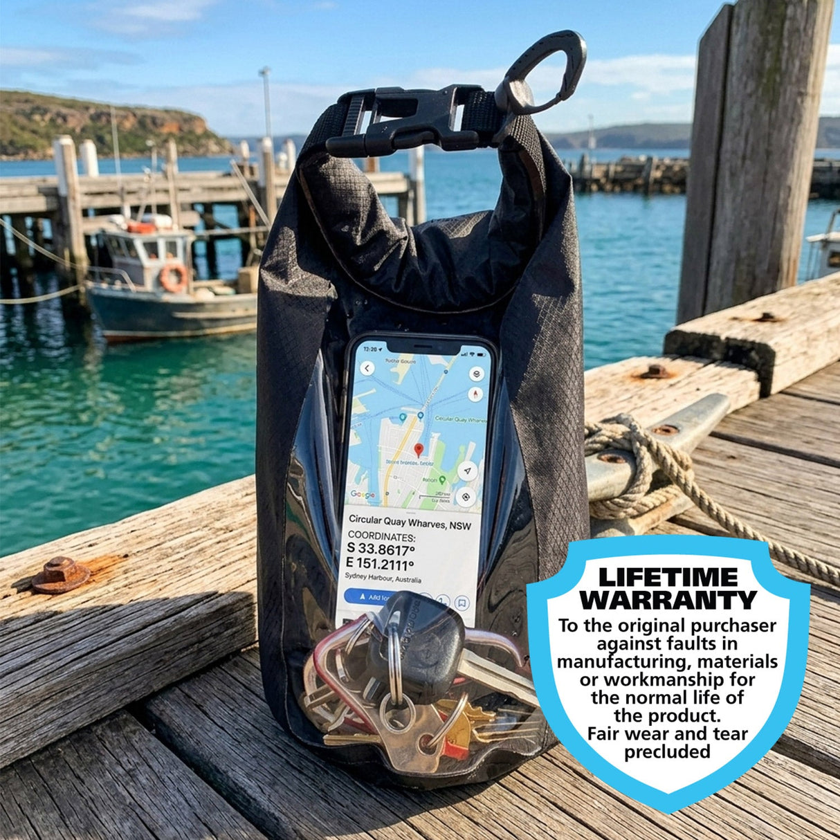Land & Sea 1.5L Personal Dry Bag Black - Lifestyle
