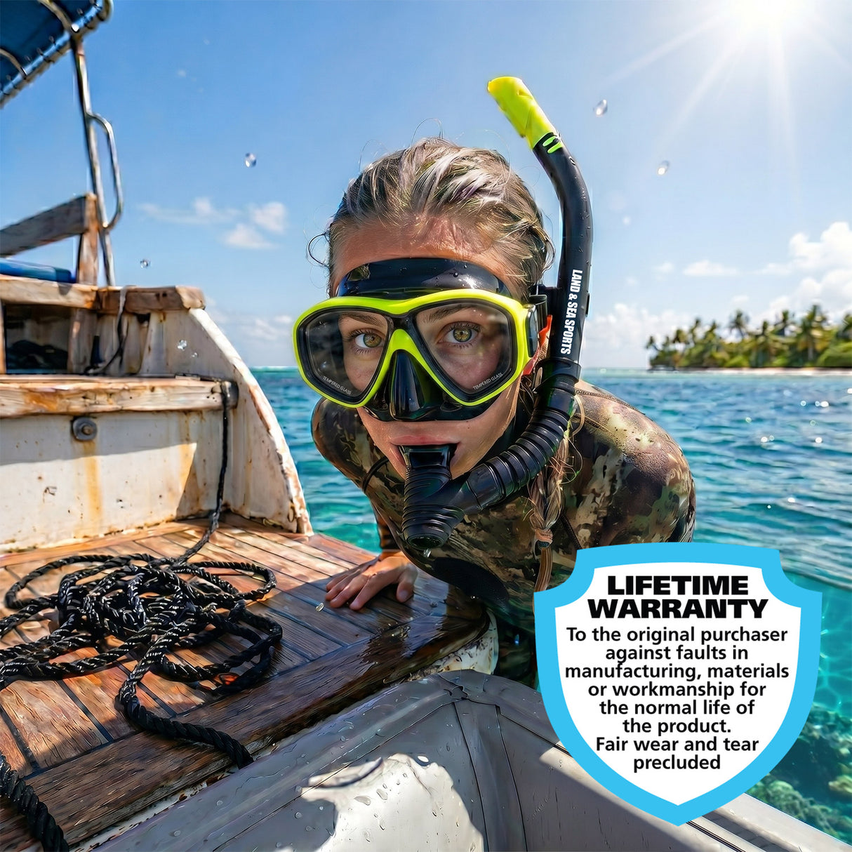 Land & Sea Sports Clearwater Black Silicone Set Yellow - Lifestyle
