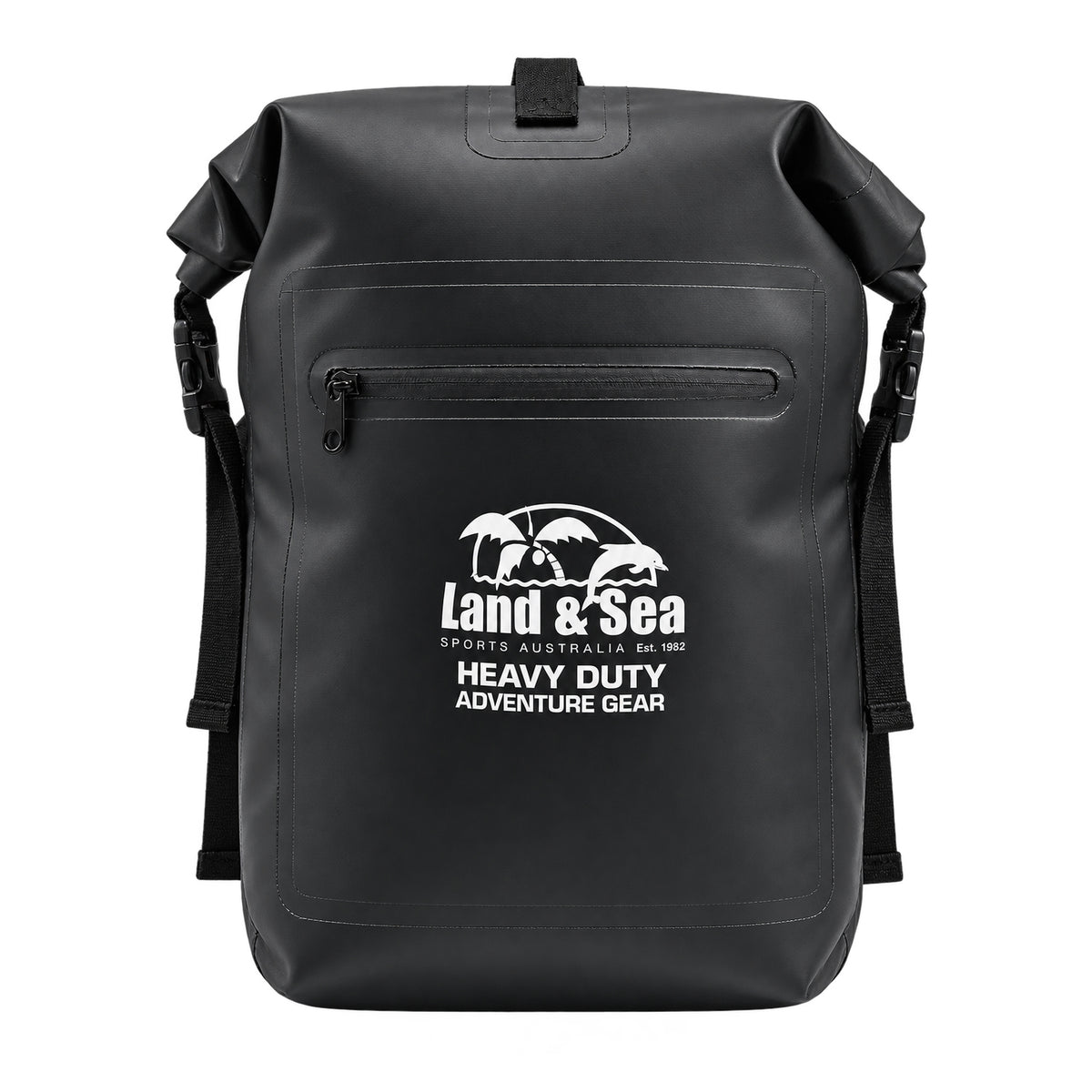 Land & Sea 30L Dry Backpack Black - Front